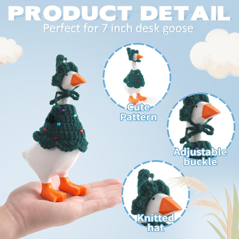 linastu 7inch Christmas Trees Desk Goose Outfits, Mini Desktop Goose Clothes Desk Goose Accessories Set for Magnetic Goose Statue (Christmas Trees) - Image 3